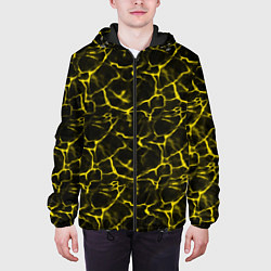Куртка с капюшоном мужская Yellow Ripple Желтая Рябь, цвет: 3D-черный — фото 2