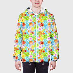 Куртка с капюшоном мужская Чакры символы, цвет: 3D-белый — фото 2