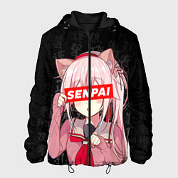 Куртка с капюшоном мужская Senpai, Anime Неко тян, цвет: 3D-черный