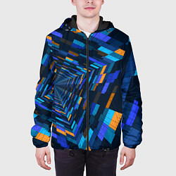 Куртка с капюшоном мужская Geometric pattern Fashion Vanguard, цвет: 3D-черный — фото 2