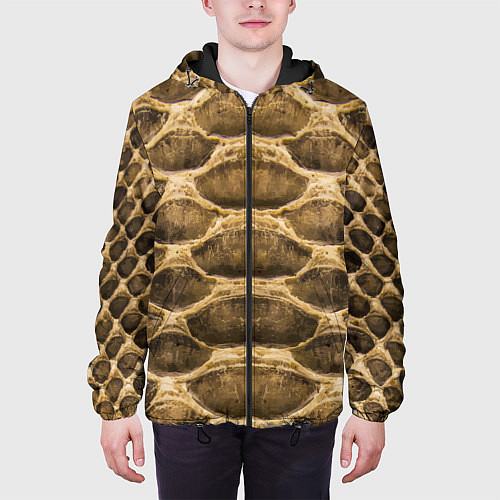 Мужская куртка Snake Skin Pattern / 3D-Черный – фото 3