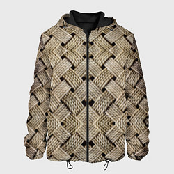 Куртка с капюшоном мужская Джутовая плетенка 3D, цвет: 3D-черный