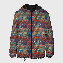 Куртка с капюшоном мужская Разноцветные Кубические Узоры, цвет: 3D-черный