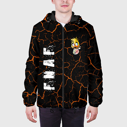 Мужская куртка FNAF - ЧИКА Трещины / 3D-Черный – фото 3