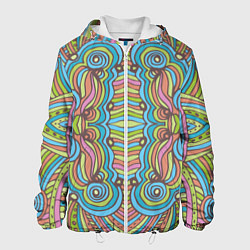 Мужская куртка Абстрактный разноцветный узор Линии, волны, полосы