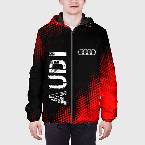 Мужская куртка АУДИ Audi Абстракция / 3D-Черный – фото 3