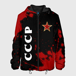 Куртка с капюшоном мужская СССР - ЗВЕЗДА Брызги, цвет: 3D-черный