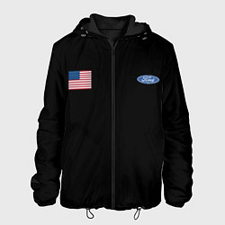Куртка с капюшоном мужская USA FORD, цвет: 3D-черный