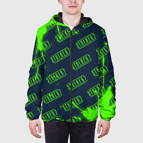 Мужская куртка СТАЛКЕР 2 Брызги Паттерн / 3D-Черный – фото 3