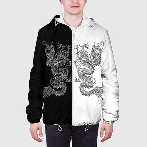 Мужская куртка Double Dragon Дракон Чб / 3D-Белый – фото 3