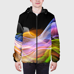 Куртка с капюшоном мужская Цветной дым Color pattern, цвет: 3D-черный — фото 2