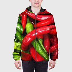 Куртка с капюшоном мужская Жгучие перцы, цвет: 3D-черный — фото 2