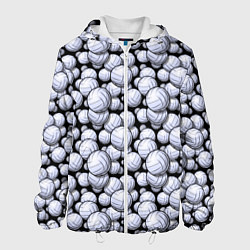 Куртка с капюшоном мужская Волейбольные Мячи Volleyballs, цвет: 3D-белый