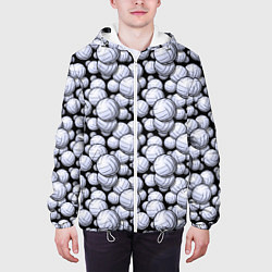 Куртка с капюшоном мужская Волейбольные Мячи Volleyballs, цвет: 3D-белый — фото 2