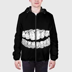 Куртка с капюшоном мужская Зубы Каонаси, цвет: 3D-черный — фото 2