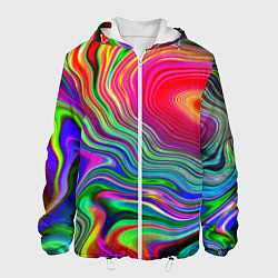 Куртка с капюшоном мужская Expressive pattern Neon, цвет: 3D-белый