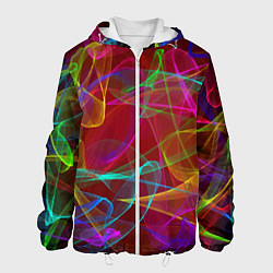 Куртка с капюшоном мужская Color neon pattern Vanguard, цвет: 3D-белый