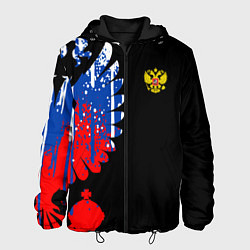 Куртка с капюшоном мужская Герб russia, цвет: 3D-черный