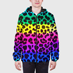 Куртка с капюшоном мужская Leopard Pattern Neon, цвет: 3D-черный — фото 2