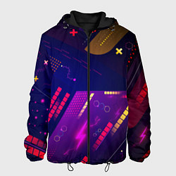 Куртка с капюшоном мужская Cyber neon pattern Vanguard, цвет: 3D-черный