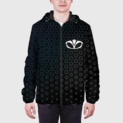 Куртка с капюшоном мужская ДЭУ - Соты, цвет: 3D-черный — фото 2
