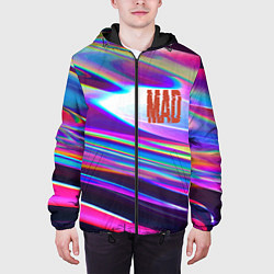 Куртка с капюшоном мужская Neon pattern Mad, цвет: 3D-черный — фото 2