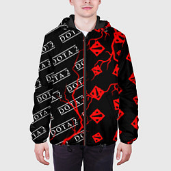 Куртка с капюшоном мужская DOTA 2 Молнии Паттерны, цвет: 3D-черный — фото 2
