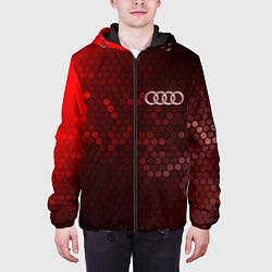 Куртка с капюшоном мужская AUDI Соты, цвет: 3D-черный — фото 2