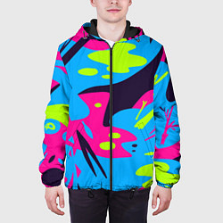Куртка с капюшоном мужская Color abstract pattern Summer, цвет: 3D-черный — фото 2