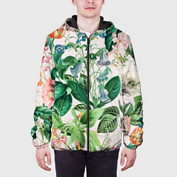 Куртка с капюшоном мужская Цветы Яркое Лето, цвет: 3D-черный — фото 2