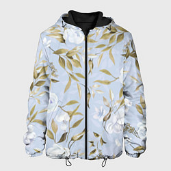 Куртка с капюшоном мужская Цветы Золотые Листья, цвет: 3D-черный