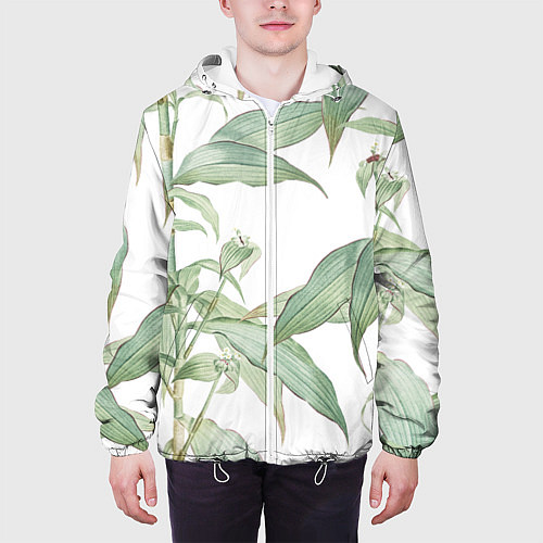 Мужская куртка Цветы Яркая Листва / 3D-Белый – фото 3