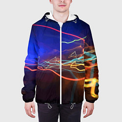 Куртка с капюшоном мужская Neon vanguard pattern Lightning Fashion 2023, цвет: 3D-белый — фото 2
