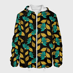 Мужская куртка Золотые и зеленые листья