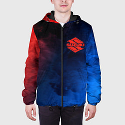 Куртка с капюшоном мужская SUZUKI - Пламя, цвет: 3D-черный — фото 2