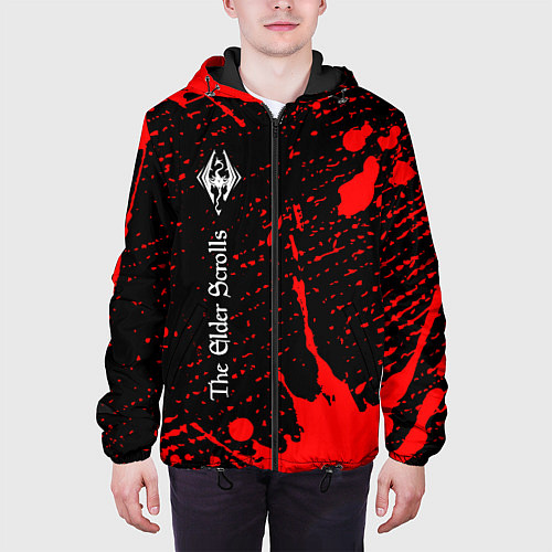 Мужская куртка TESV: SKYRIM - Краска Вертикально / 3D-Черный – фото 3