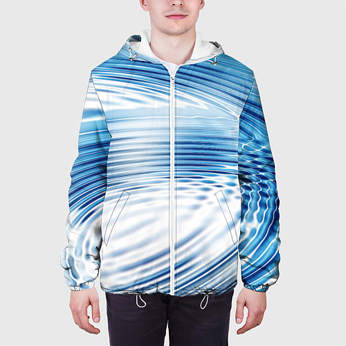 Мужская куртка Круги на воде Океан Wave / 3D-Белый – фото 3