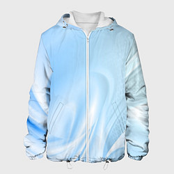 Куртка с капюшоном мужская Голубые завихрения, цвет: 3D-белый