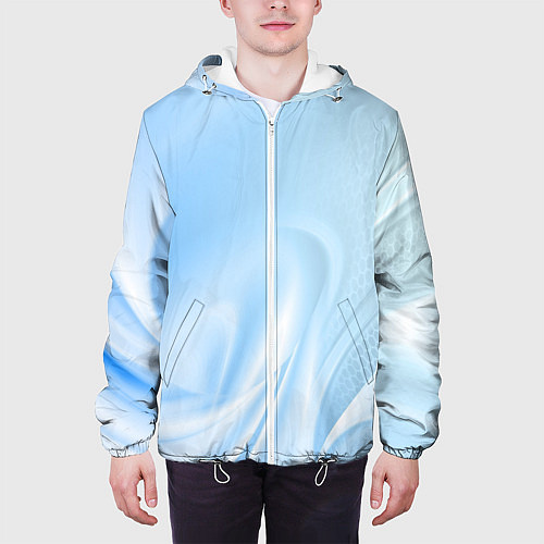 Мужская куртка Голубые завихрения / 3D-Белый – фото 3