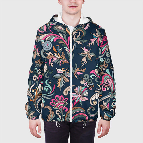 Мужская куртка Холодная хохлома / 3D-Белый – фото 3