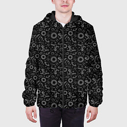 Куртка с капюшоном мужская Космос : млечный путь, цвет: 3D-черный — фото 2
