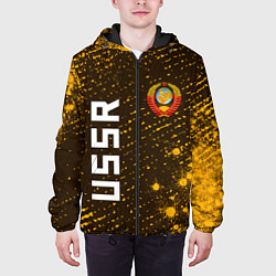 Куртка с капюшоном мужская USSR - ГЕРБ - Арт, цвет: 3D-черный — фото 2
