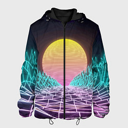Мужская куртка Vaporwave Закат солнца в горах Neon