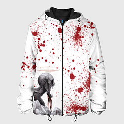 Куртка с капюшоном мужская Смерти подобно - кричит и кровь изо рта, цвет: 3D-черный