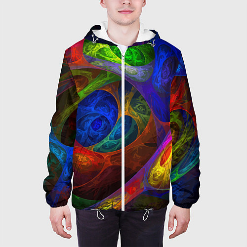 Мужская куртка Абстрактная мультивселенная паттерн Abstraction / 3D-Белый – фото 3