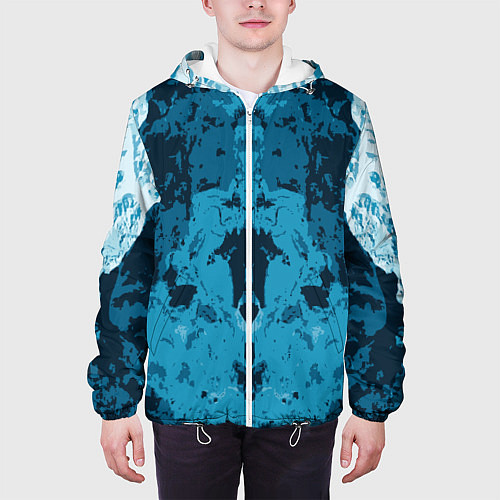 Мужская куртка Абстрактный графический узор Abstraction / 3D-Белый – фото 3