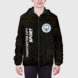 Куртка с капюшоном мужская МАНЧЕСТЕР СИТИ Sport Соты, цвет: 3D-черный — фото 2
