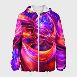 Куртка с капюшоном мужская Abstract color neon composition Абстрактная неонов, цвет: 3D-белый