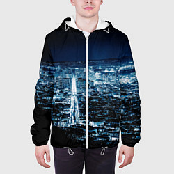 Куртка с капюшоном мужская Ночной город night city, цвет: 3D-белый — фото 2