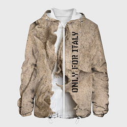 Куртка с капюшоном мужская Только для Италии Мешковина Рваньё Only for Italy, цвет: 3D-белый